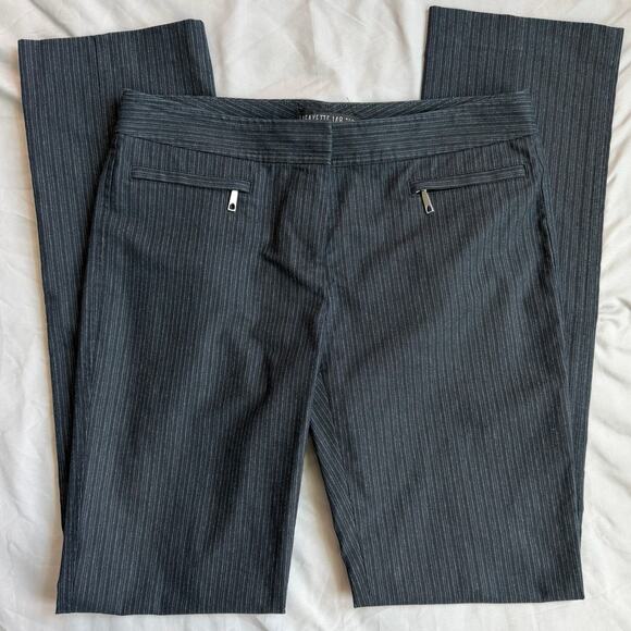 Lafayette 148 New York Pants - Lafayette 148 New York Women’s Pinstriped Pants Size 2 Gray Stretch Zip Pockets